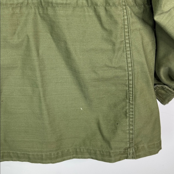 Vintage Green Military Field Jacket I Love My Country But Fear My Government - Picture 10 of 14